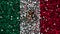 Celebratory animated background of flag of Mexico appear from fireworks
