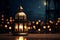 Celebratory background art featuring an elegant Arabic lantern for Ramadan