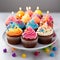 Celebratory Delights: Colorful Happy Birthday Cupcakes