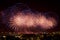 Celebratory fireworks over night city Moscow,