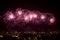 Celebratory fireworks over night city Moscow