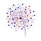 Celebratory fireworks on a white background. Vector illustration.