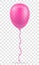 Celebratory pink transparent balloon pumped helium with ribbon s