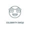 Celebrity emoji line icon, vector. Celebrity emoji outline sign, concept symbol, flat illustration