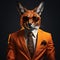 Celebrity Fox In A Suit: A Kitsch Aesthetic Solarization Effect
