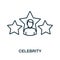 Celebrity icon. Outline style thin design from influencer icons collection. Line Celebrity icon for web design, apps, software,
