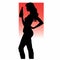 Celebrity-inspired Girl Silhouette With Beer Bottle Illustration