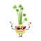 Celery character in sunglasses, summer vacation