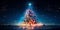 Celestial Christmas Tree ,Christmas tree made of shimmering stars and planets, topped with a brilliant comet.