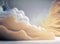 Celestial Cloudscape: Serene Sky with Soft Sunlight for Product Presentation Background AI-Generated Design