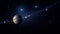 Celestial conjunction planets night sky