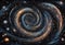 Celestial Dance: Cosmic Swirl of Stars and Galaxies Swirling in the Vastness of Space