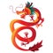 Celestial Dance Dynamic Dragon Vector Art in Vivid Hues