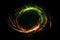 Celestial display Comets luminous ring of fire on a black sky