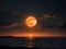 Celestial Ember: Mesmerizing Orange Moonlit Sky