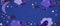 Celestial esoteric banner with clouds and moon in blue night colors.Stars and curled clouds in a flat style. Place for