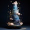 Celestial Euphoria: A Galaxy-Inspired Multi-tiered Wedding Cake