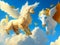 Celestial Harmony: Clouds, Sky, Sun, Griffin, Dragon, Pegasus