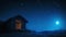Celestial Illumination, A Majestic Nativity Scene Adorned by a Radiant Star in the Night Sky