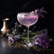 Celestial Lavender Cocktail with Enchanting Floral Elements