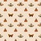 Celestial moth pattern. Vector seamless background