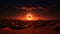 Celestial Phenomenon: AI-Generated Eclipse Over the Vast Desert Landscape