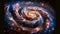 Celestial Roses: AI Generated Swirling Galaxy of Cosmic Flowers