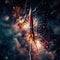 Celestial Symphony: AI-Generated Fireworks Rocket Dazzles New Year\\\'s Night