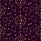 Celestial tarot astrological golden seamless pattern on dark background