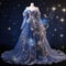 Celestial-Themed Wedding Attire in Whimsical Art Style