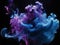 Celestial Whispers: Dynamic Blue and Purple Smoke Art