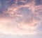 Celestial World concept. Dark orange red yellow purple natural bright sunset sky cumulus clouds. Background natural