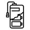 Cell battery power bank icon, outline style