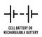 Cell battery, rechargeable electronic component, vector icon flat design concept. Electricity physics scheme for education