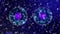 Cell Division violet-blue background 4K. Medical and science concept 3D video.