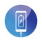 Cell mobile phone battery charging icon