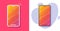 Cell phone desktop vector app mockup screen blank icon orange red pink yellow wallpaper background graphic, cellphone smartphone