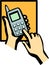 Cell phone dialing vector illustration