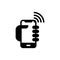 Cell phone in hand with WiFi symbol vector icon