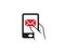 Cell phone touch apps icon for sms email envelope mailing suitable for message services company