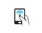 Cell phone touch apps icon for wifi signal wave internet provider hotspot company