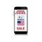 Cell Smart Phone With Shopping Discount Sale Banner United States Independence Day Holiday 4 July