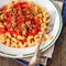 Cellentani Pasta with Minced Beef, Tomato and Capsicum Sauce