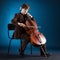 Cellist playing on cello