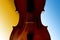 Cello closeup on colorful background