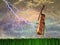 Cello in dream landscape