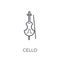 Cello linear icon. Modern outline Cello logo concept on white ba