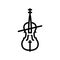 cello orchestra music instrument line icon vector illustration