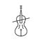 cello orchestra music instrument line icon vector illustration