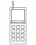 cellphone with buttons and antenna icon